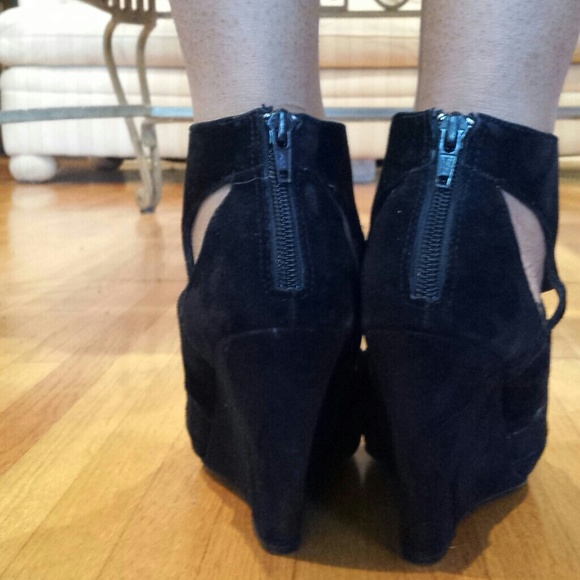 Miss Sixty Bianca Black Suede Wedges- Size 8-8.5 - Picture 3 of 4